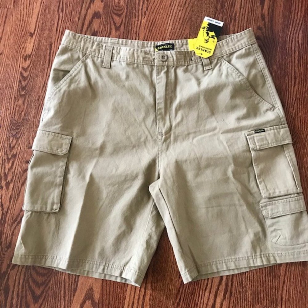 Men's STANLEY Workwear Cargo Khaki Shorts Pants Sz 40 NEW NWT